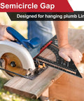 12 Inch Carpenter Square Tool For Framing And Woodworking Aluminum Alloy Rafter Square with saw guide in use outdoors
