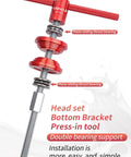 Heavy Duty Bike Headset Cup And Bottom Bracket Press Install Tool with aluminum handles and strong M16 bolt construction