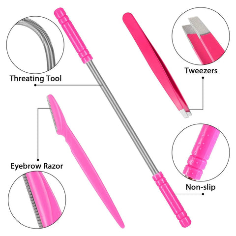 14 Piece Facial Hair Remover Set With Spring Epilators Eyebrow Razors And Tweezers Portable At Home Hair Removal Kit for women