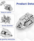 Two Pack Duckbilled Box Hasp Lock Toggle Latch With Padlock Hole, silver finish, shown with installation screws, detail view