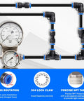 55 Piece Air Line Tubing Kit With 1/4 And 3/8 Inch DOT Air Lines, 50 Ft And 32.8 Ft Lengths, Quick Connect Fittings, gauges shown