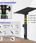 Pro Grade Studio Monitor Stands Pair With Desk Clamp, Tilt From 0 To 12 Degrees, Height Adjustable, Cable Management, Ergonomic Design