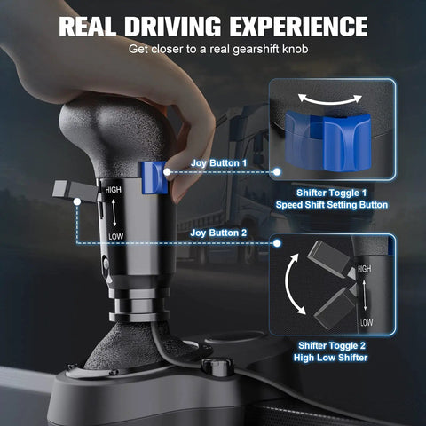 Badass H Pattern USB Gearshift Knob Compatible With Logitech G29 G27 G25 G920 H Shifter For Ets2 Ats PC Racing Simulators with buttons.