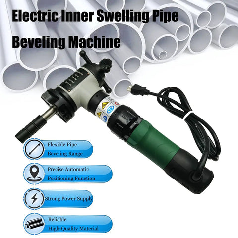 Heavy Duty Electric Pipe Beveling Machine Auto Centering Tube Chamfering Tool for flexible pipe with automatic positioning.