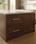 Antique Brass Cabinet Pulls Set, 7.56 Inch Hole Center Zinc Alloy Fluted Drawer Handles on kitchen island drawers