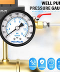 Well Pump Pressure Gauge 0 to 200 Psi With 2 Inch Dial Face Center Back Mount One Eighth Npt Includes One Quarter And Three Eighth Npt Hex Bushings Three Two Three Percent Accuracy For Water Wells And Diy Pressure Testing