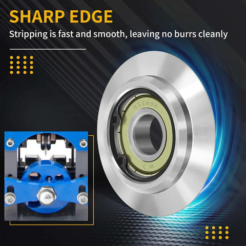 Two Pack Upgraded Replacement Blades With 65Mn Spring Steel For Copper Wire Stripping Machines And Powered Cable Strippers