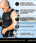 CGA Approved Neoprene PFD Vest For Water Sports Boat Ready Lightweight Flex Lite Foam Black Large, shown worn by a person outdoors.