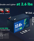 12V 10Ah LiFePO4 Deep Cycle Battery With Built In 20A BMS And F1 Terminal 5000 Plus Cycles Lightweight Lithium Power Up For Ride On Toys