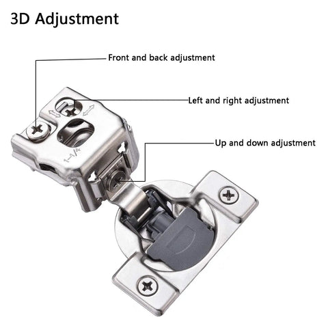 Forty Pack Pro Grade Soft Close Cabinet Hinges For Face Frame Doors One Quarter Inch Overlay Satin Nickel 3D Adjustable Concealed Damper Skip The Slamming No Sweat Install Smooth Operation
