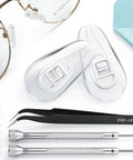 Five Pairs Silicone Eyeglass Nose Pads With Air Chamber All-Day Comfort, Screw-In Replacement Kit for Most Glasses and Sunglasses.