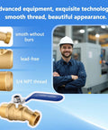 Heavy Duty Outdoor Hose Spigot Brass Lead Free With Three Quarter Inch NPT And Male GHT Threads High Flow Full Bore Valve