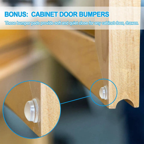Bonus cabinet door bumpers on wood for soft closing, shown as part of Three Eighths Inch Inset Hinges For Face Frame Kitchen Cabinets Satin Nickel Self Closing Cupboard Hardware With Screws Easy Install Built Tough 60 Pack For Cabinet Doors And Do It Yourself Renovations