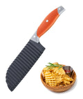 VITUER crinkle cutter by Amazon with orange ergonomic handle and dark ribbed blade for fries and veggies, dishwasher safe