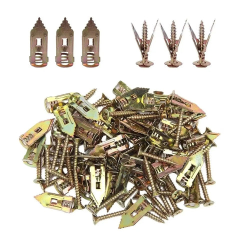Self Drilling Drywall Anchor Kit With Zinc Steel Screws For Hollow Walls Heavy Duty Mounting System Dual Pack 30 And 50 Set Rust Resistant Quick Install For Gypsum Board And Stud Walls, zinc anchors and screws