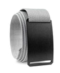 Heavy Duty Tactical Nylon Belt With Aluminum Buckle For Men And Women Adjustable Everyday Carry Belt For Work Golf EDC Hiking And Casual Wear Made In The USA Medium 32 To 34 Titanium in coiled view with black buckle