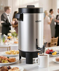 Big Batch 40 Cup Coffee Urn With Dripless Faucet And 203oz Capacity on buffet table at event