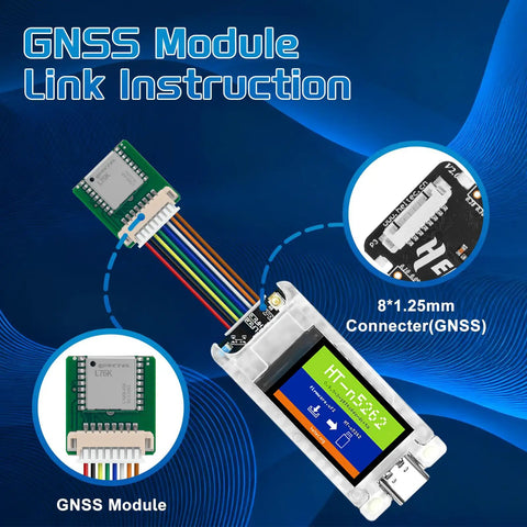 Beast GNSS GPS Module For ESP32 LoRa V4 Mesh Node T114 with L76K chip, connectors, and display, high position accuracy