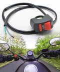 Universal 12V DC Motorcycle Handlebar Push Button On Off Switch With 18 Inch Wire 10A Fits Seven Eighths Inch Handlebars