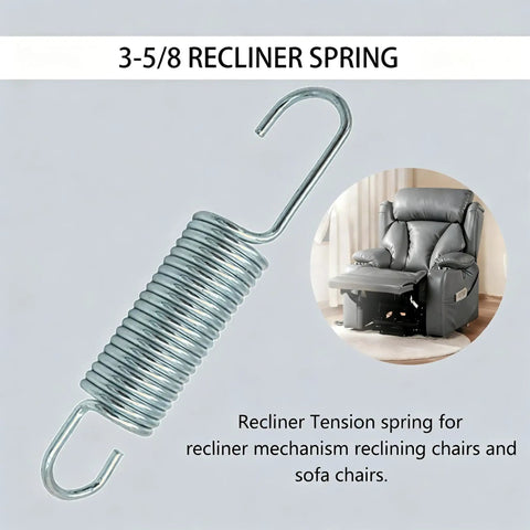 High Grade Recliner Replacement Long Neck Tension Springs Built For A No Sweat Chair Repair Featuring Exact Hook Specs, 3-5/8 inch size.