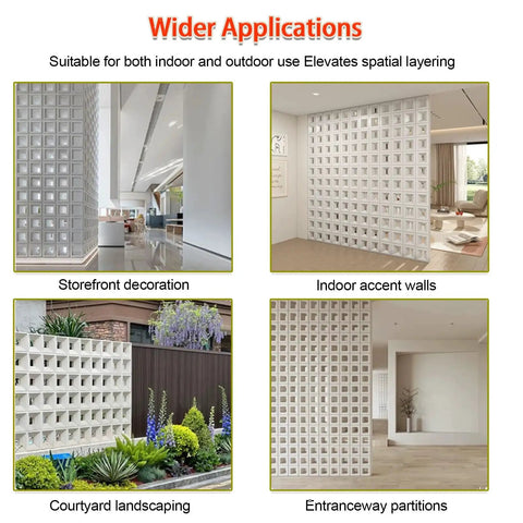 Lightweight Hollow Wall Panel Set 2 Pack 20x60 cm White Partition Blocks With Mounting Kit For Art Backgrounds Room Dividers And Home Decor Durable ABS Panels For Easy DIY Installation And Clean Modern Look, storefront display wall