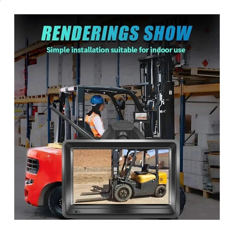 Heavy Duty Forklift Camera Kit With Crisp 5 Inch Dvr Monitor showcasing simple installation and indoor use.