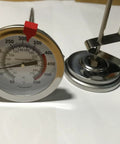 Pro Grade 12 Inch Probe Deep Frying Oil Thermometer Two Pack With Pot Clip displayed on white background