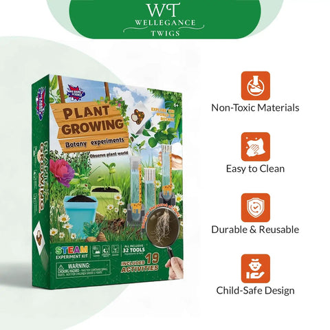 Awesome Plant Growing Science Kit For Kids With 19 Real Botany Experiments Includes hydroponic components and tools, STEM gift for ages 8-12
