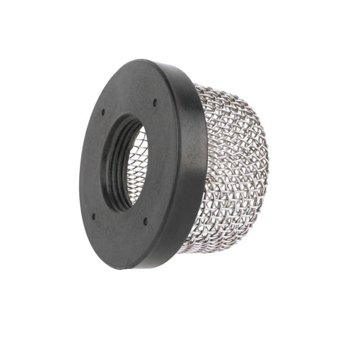 Three Quarter Inch Stainless Steel Mesh Strainer For Livewell Pumps And Aerators with PVC base, side view