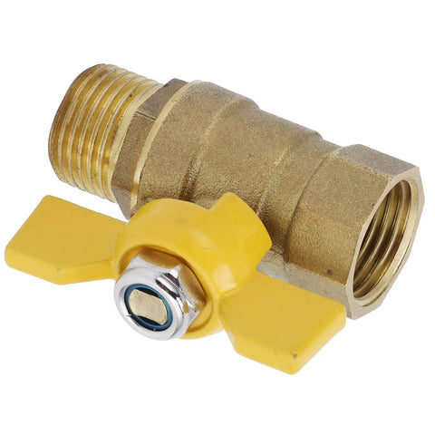 Heavy Duty Brass Ball Valve Featuring G1/2 Male Thread For Fuel And Natural Gas Lines Quick Shut Off Plumbing Parts with yellow handle