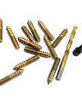 12 Pack Three Eighths Inch By Sixteen Threads Hanger Bolts With Pro Grade Alloy Steel Driver And HSS Twist Drill