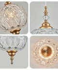Antique Glass Pendant Light Modern Vintage Style Brass Hardware Hardwired Ceiling Fixture for Kitchen Island Bedroom Dining Room