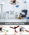 Low Profile Ceiling Fan With Light Remote in a nursery, semi flush mount, dimmable LED, 5 invisible blades, rose gold finish.