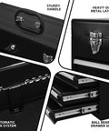 Heavy Duty Badass Four Drawer Steel Tool Chest With Smooth Ball Bearing Slides Lockable Latches And Scratch Resistant Liners, showing sturdy handle and metal latches.