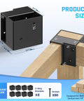 Diagram showing 8 Pack Heavy Duty 2x4 Workbench Brackets Set, 3 Way Right Angle Corner Brackets For Shelves Wood Tables and Workbenches.