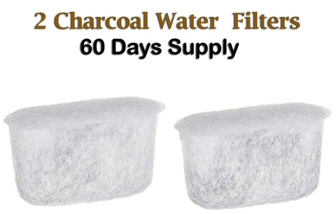 Charcoal Water Filter Replacement Twin Pack Made Of Nonwoven Polyester And Activated Charcoal for 60 days supply