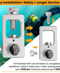 High Pressure Valve Adapter For Scuba And Paintball Fill Stations Perfect PCP And HPA Tank Connector with pressure gauge
