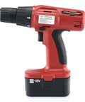 Job Site Ready 18V Cordless Power Drill With Keyless Chuck And Zero Hassle 16 Torque Clutch For Home Office Or Automotive Work Includes Battery Charger Bundle, side view.