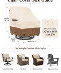 Outdoor Swivel Lounge Chair Cover 2 Pack Heavy Duty 600D Waterproof Patio Furniture Covers For Beefed Up Weatherproof Protection Fits Swivel Chairs Rockers Adirondack 30 X 34 X 38.5 Inches Beige And Brown