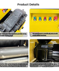 Heavy Duty Rebar Straightening And Cutting Machine For Job Sites Real Workhorse With 28 M Per Minute Straightening Speed Handles 6 mm To 14 mm Rebar 77 Cuts Per Minute 500 To 2000 M Capacity AC220V Three Phase Industrial Steel Bar Tool showing gear reduction device, control panel, traction system, and motor details
