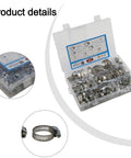 Awesome Heavy Duty Stainless Steel Hose Clamp Kit With 82 Pieces, Perfect For Car Truck Boat Plumbing Jobs Sizes From Quarter Inch To One And A Half Inch Worm Gear Clamps That Won T Rust Or Bend. 82-piece stainless steel hose clamp kit in plastic organizer