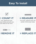 Installation guide for Bronze And Copper Cabinet Handles Pack Of 5 3 Inch Center To Center Bin Pulls featuring step-by-step instructions.
