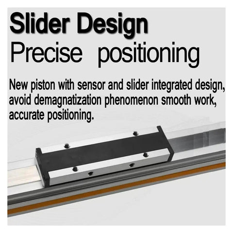 Heavy Duty Rodless Cylinder Pneumatic Actuator With Straight Up Mechanical Connection And Killer Double Acting Thrust For Super Smooth Factory Operations Setup, slider design for precise positioning.