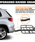 53 Inches by 19 Inches Hitch Cargo Carrier Basket With 500 Lb Capacity attached to SUV with 2.5-inch raised shank