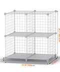 Premium Wire Cube Storage Organizer for home and garage, four cube shelving unit, 12x12x12 inch, wire construction, front view