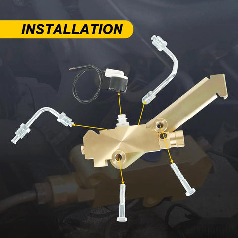 Heavy Duty Solid Brass Brake Proportioning Valve For Disc Front Drum Rear Systems with installation components and fittings