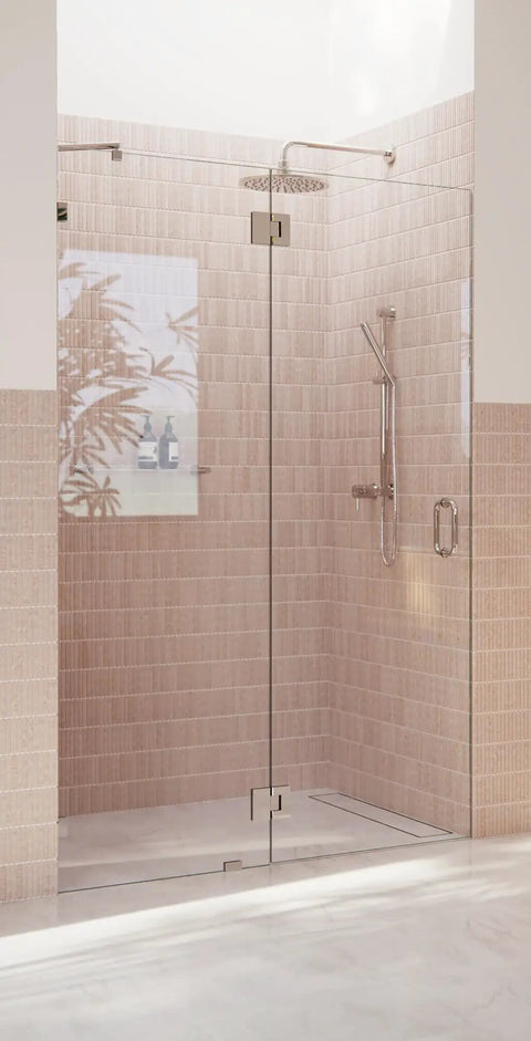 Frameless Shower Door Hinge With Enduroshield Glass Coating For 78 Inch Glass Enclosures In Polished Brass Finish Durable Hinges For Modern Shower Installations High Compatibility And Easy Maintenance, polished brass
