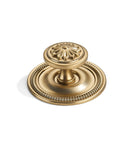 2 Pack 2.5 Inch Brushed Brass Cabinet Knobs With Vintage Backplates For Cabinets Doors And Drawers showing detailed design