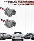 Heavy Duty Two Pin Fuel Injector Connector Wiring Pigtail Plugs For Toyota Mazda Mitsubishi Nissan Subaru EV1 EV6 EV14, gray connectors with wires.
