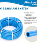 Rapid Air System Three Quarter Inch By 100 Ft Piping Kit With Outlet Blocks And Equal Elbows For Your Garage Shop Air Line Rated To 200 PSI ASTM F1282 Blue Pro, coiled blue piping.